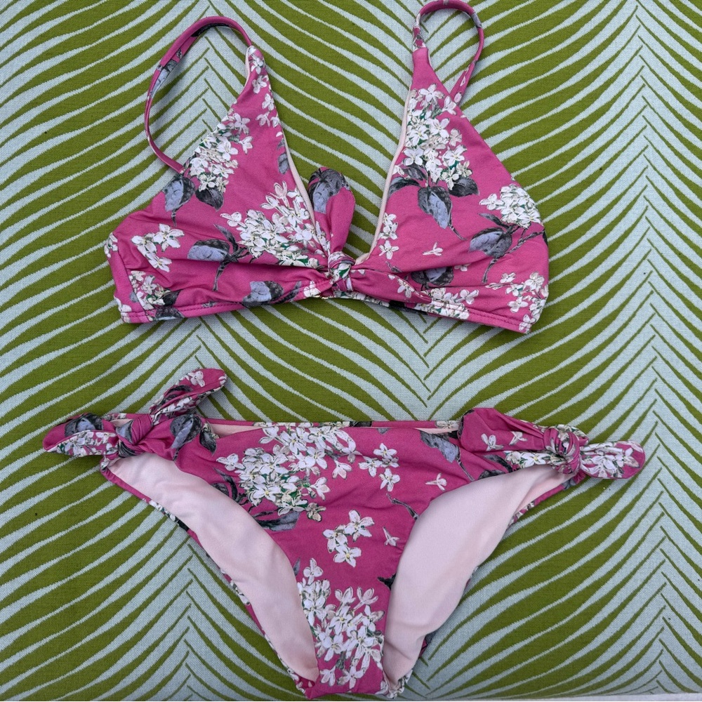 ANTONIO MELANI Pink Floral Bikini Set